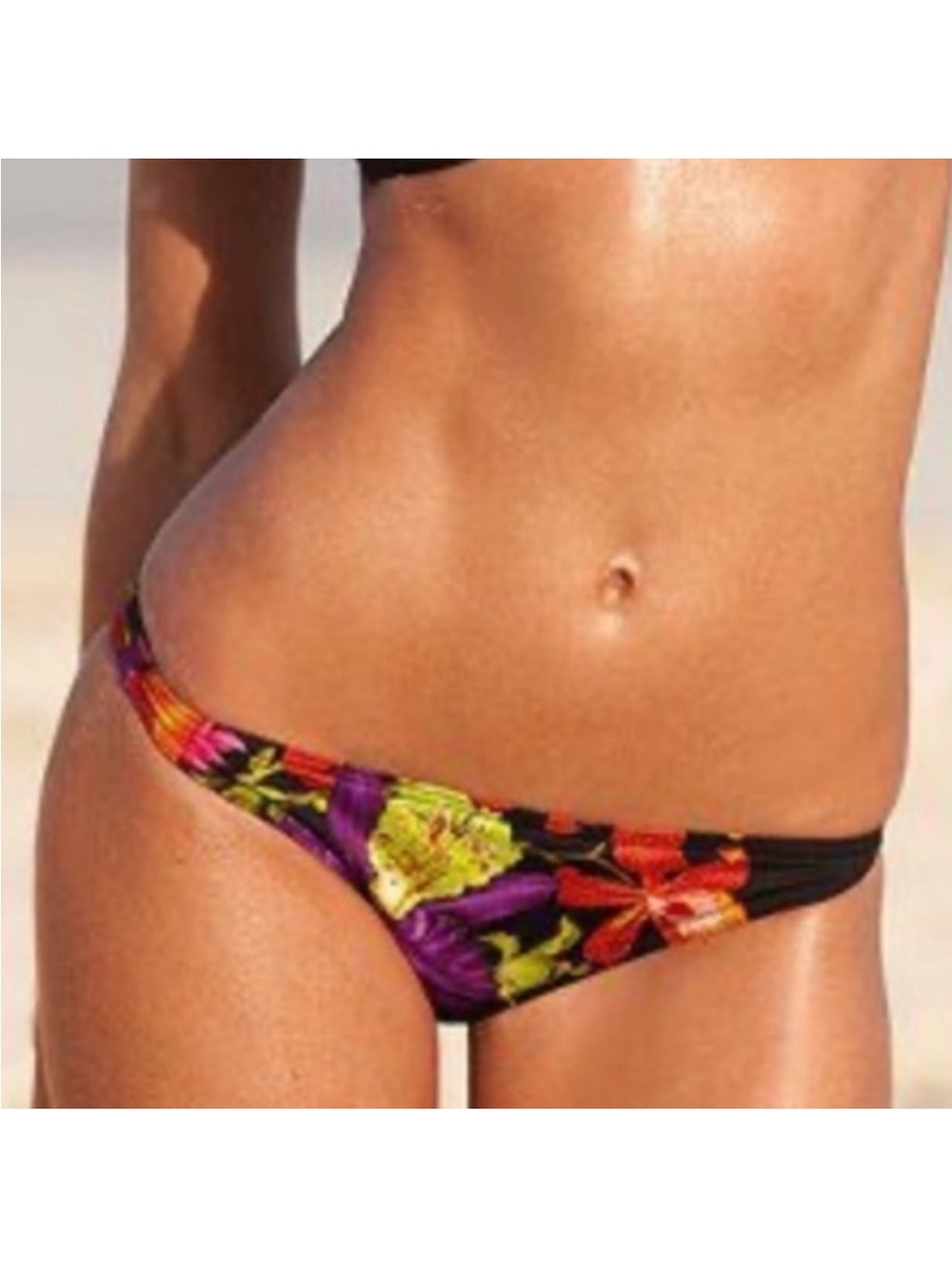 Like New! Victoria’s Secret Black Floral Hipster Bikini Bottom